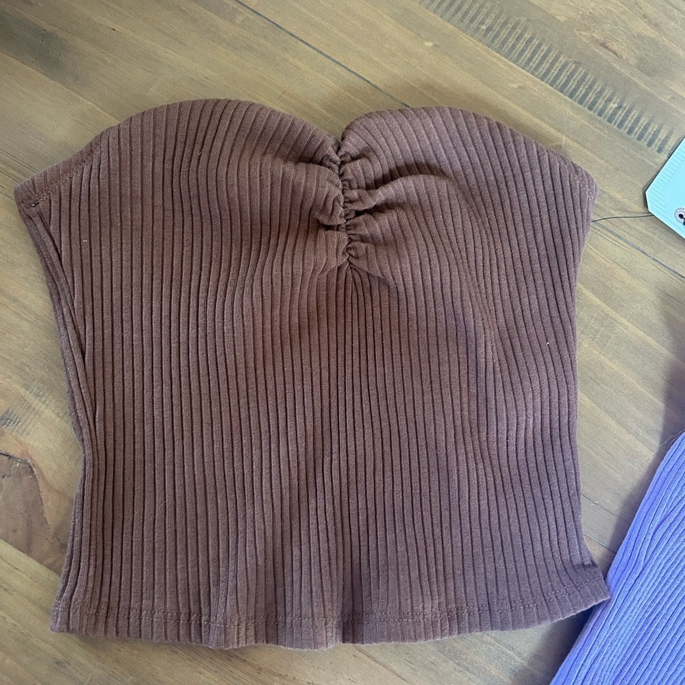 NWT Billabong Lennox Brown and Purple Ribbed Tube Tops - Picture 7 of 15